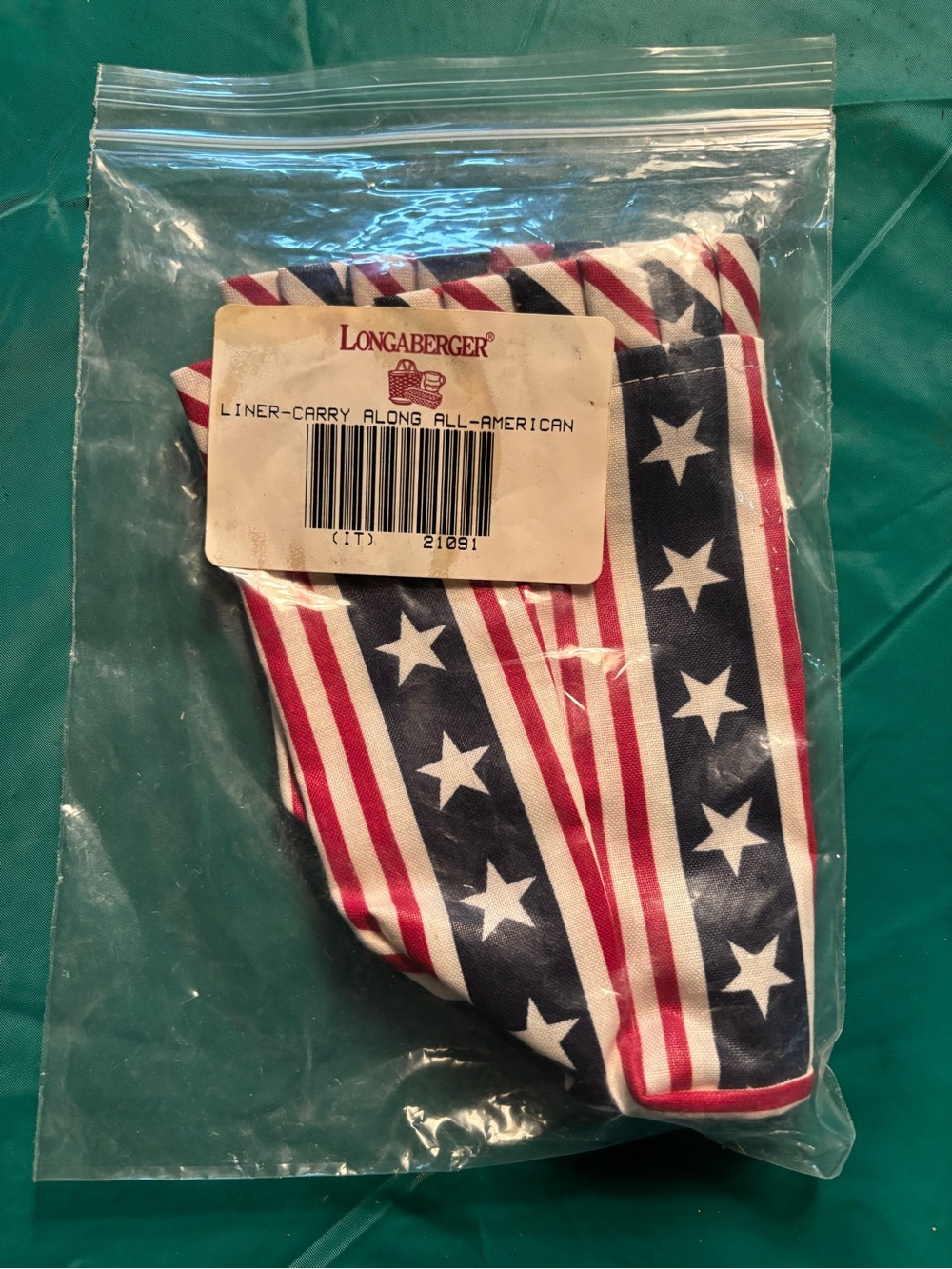 Longaberger All American liner for carry along basket.